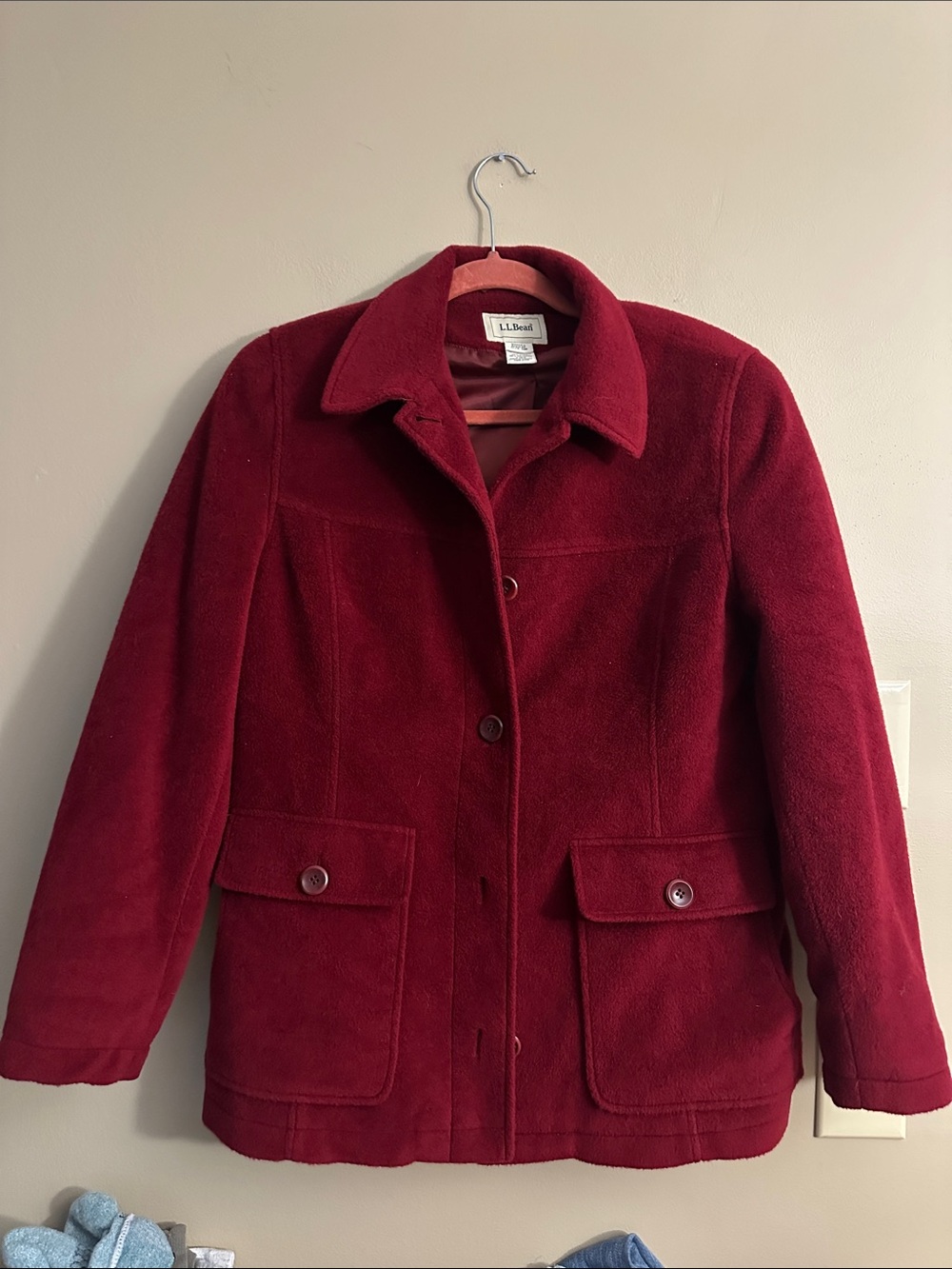 L.L. Bean Women's Deep Red Pea Coat